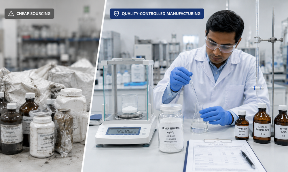 silver nitrate quality control testing lab Pheonix Industries Ahmedabad India